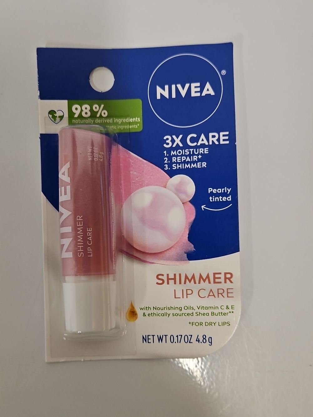 NIVEA Shimmer Lip Care — Pearly Pink Nourishing Balm